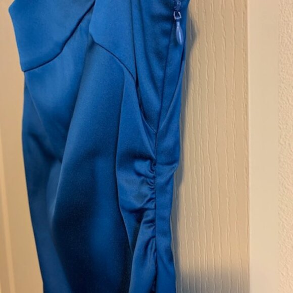 Maggy London Women's Size 4 Evening/Cocktail/Wedding Blue Side Zip Lined Dress - Picture 5 of 11